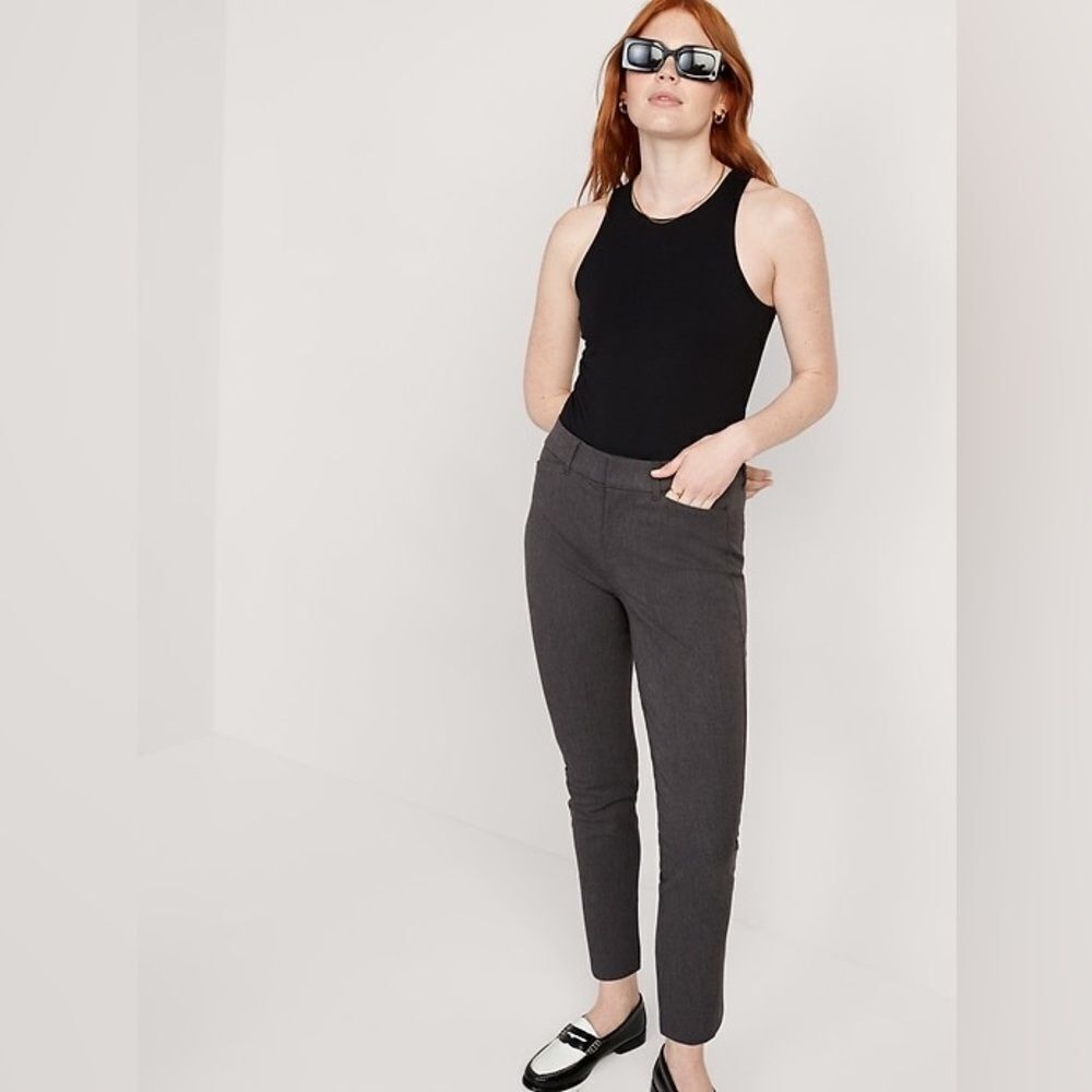 NWT Old Navy Pixie Skinny Ankle Pants Heather Grey - Picture 2 of 8